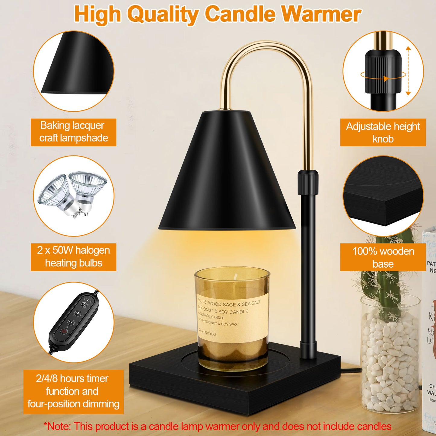 Smart Candle Warmer - Dimmable and Adjustable Height