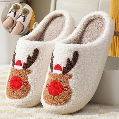 Christmas Reindeer Plush Indoor Slippers