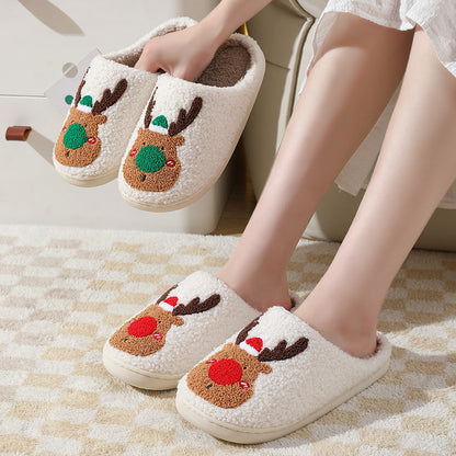 Christmas Reindeer Plush Indoor Slippers