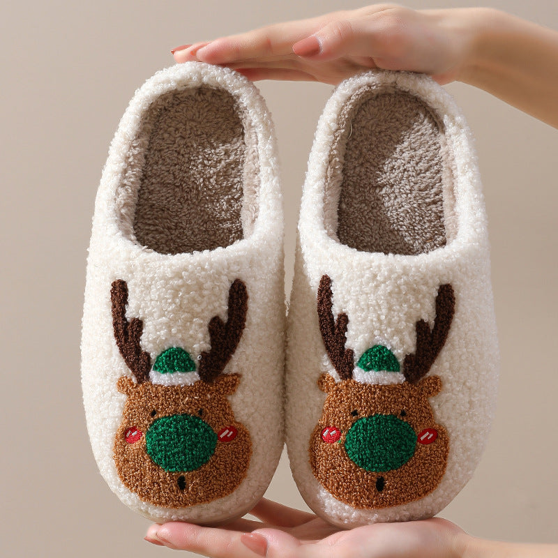 Christmas Reindeer Plush Indoor Slippers