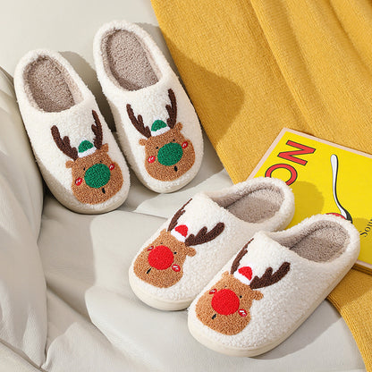 Christmas Reindeer Plush Indoor Slippers